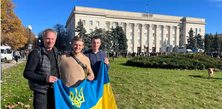 With a film crew in Ukraine